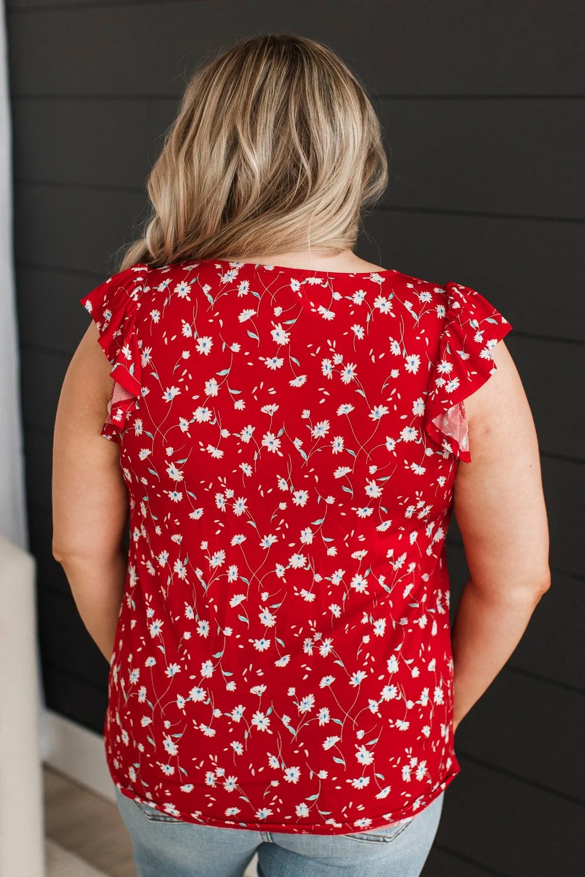 Only Love Here Floral Blouse- Red