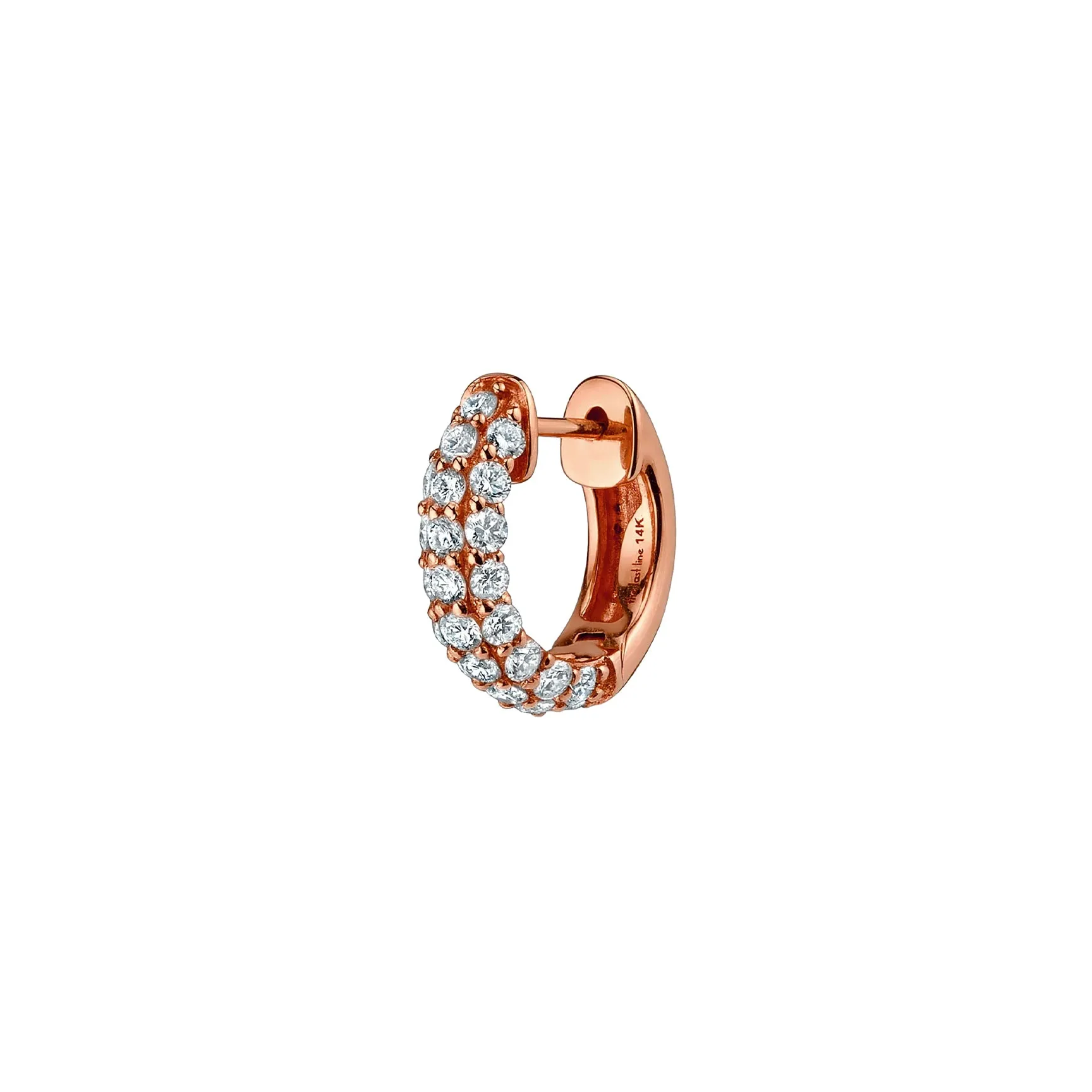 Pavé Wide Hoop #4 - White Diamond / 14k Rose Gold