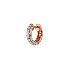 Pavé Wide Hoop #4 - White Diamond / 14k Rose Gold