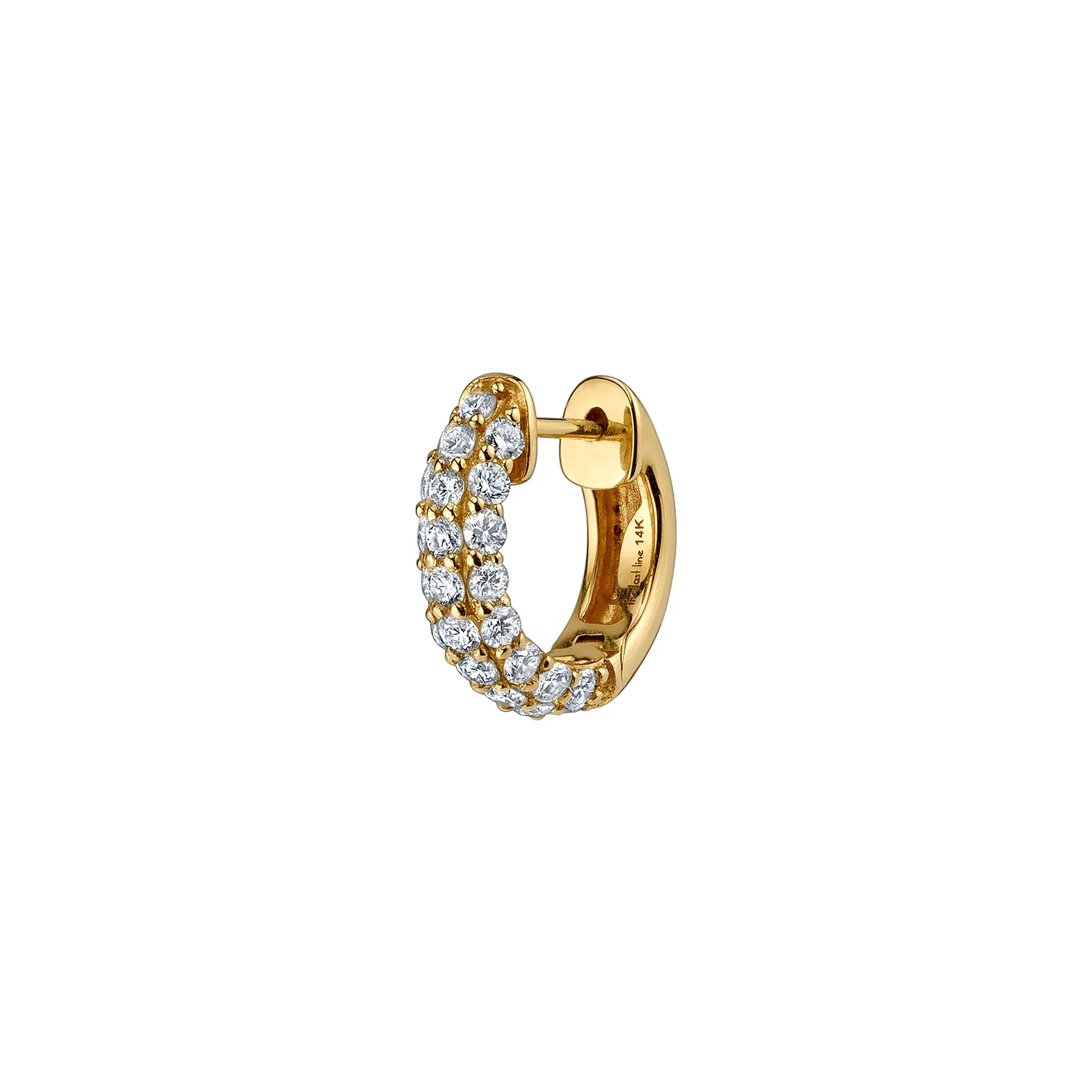 Pavé Wide Hoop #4 - White Diamond / 14k Yellow Gold