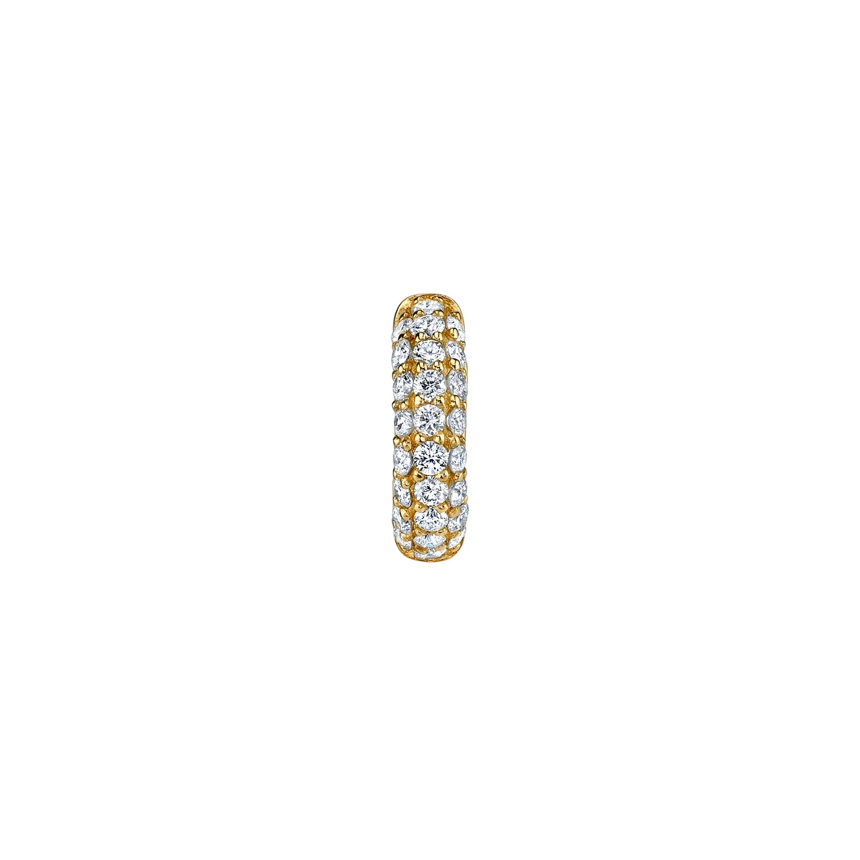 Pavé Wide Hoop #4 - White Diamond / 14k Yellow Gold