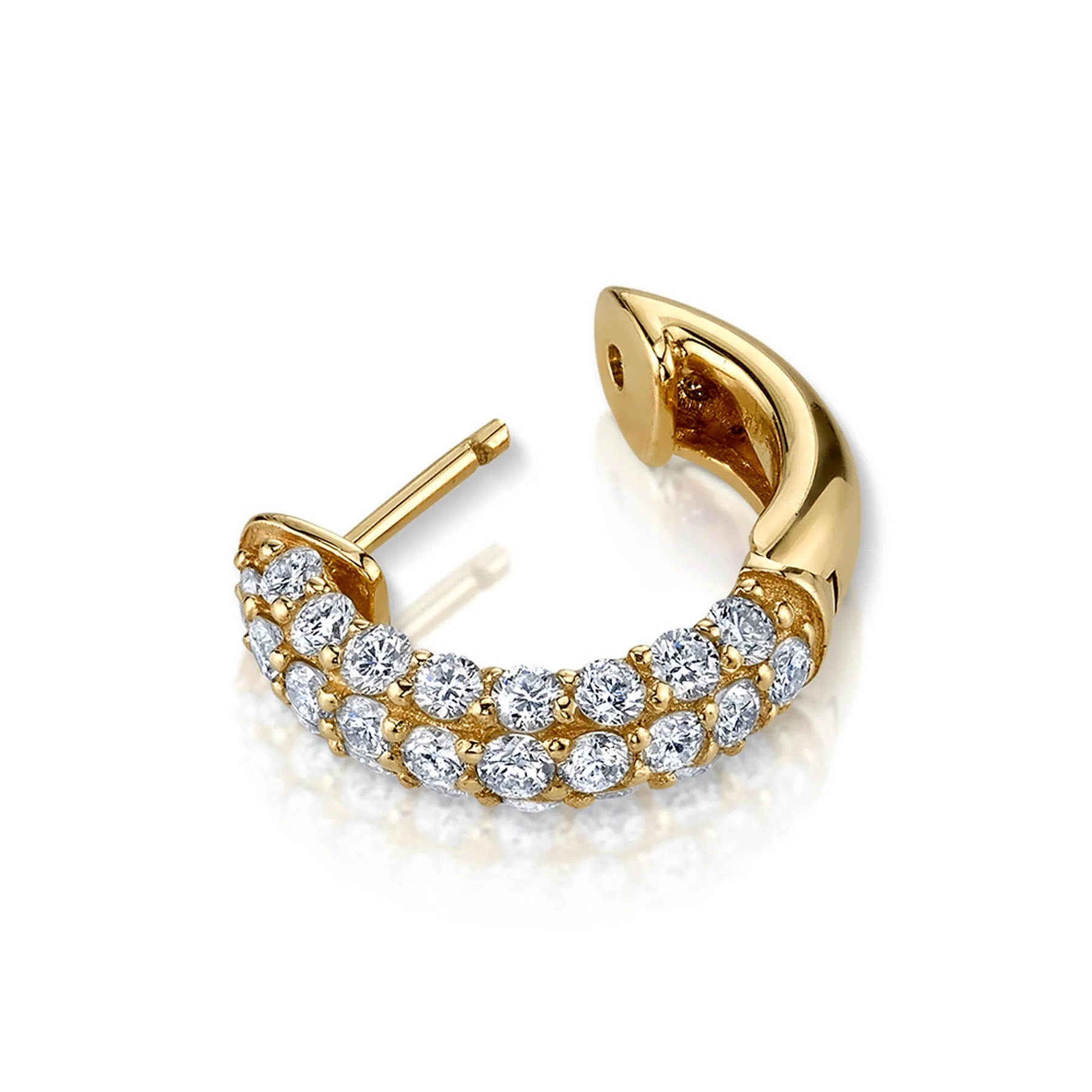 Pavé Wide Hoop #4 - White Diamond / 14k Yellow Gold