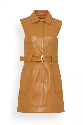 Pax Sleeveless Belted Mini Dress in Hickory