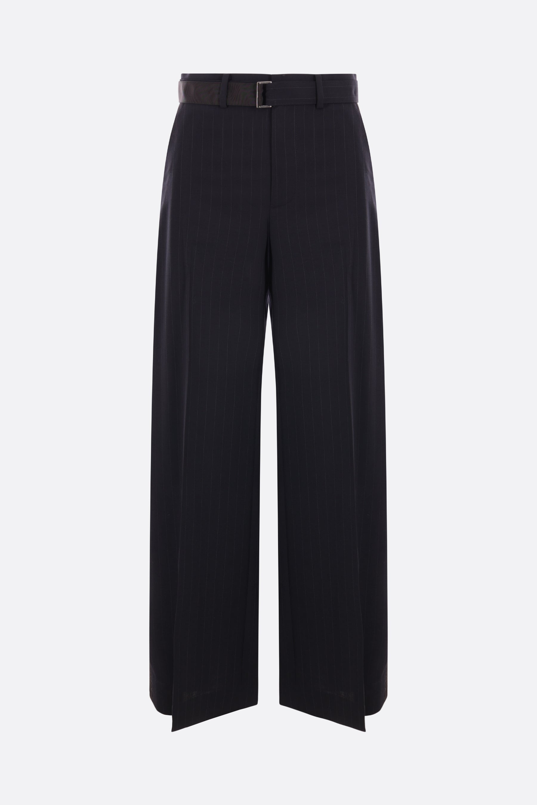 pinstriped grain de poudre wide-leg pants