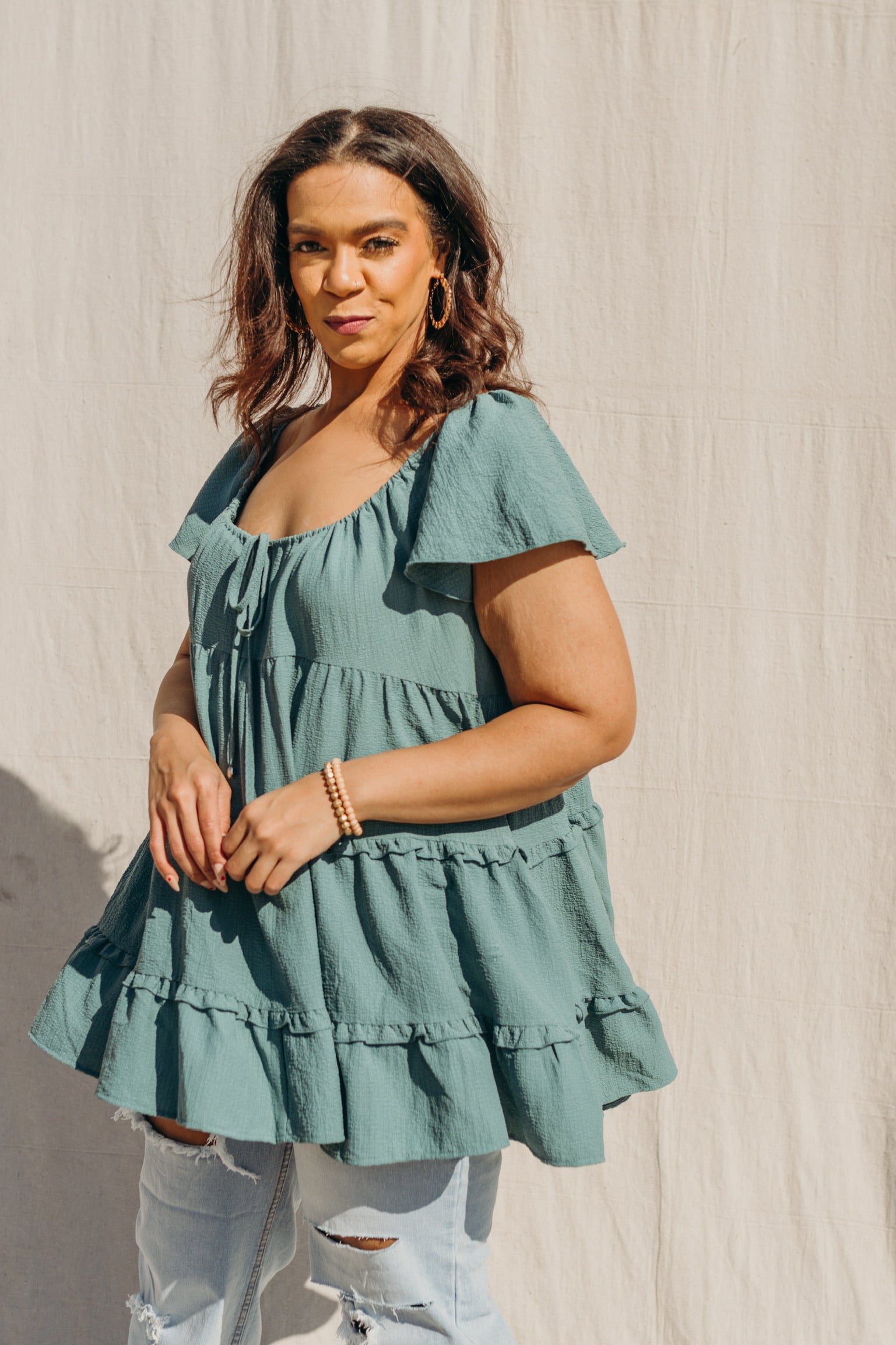 PLUS SIZE Estelle Babydoll Tunic Top