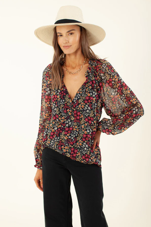 Red Floral Melani Blouse