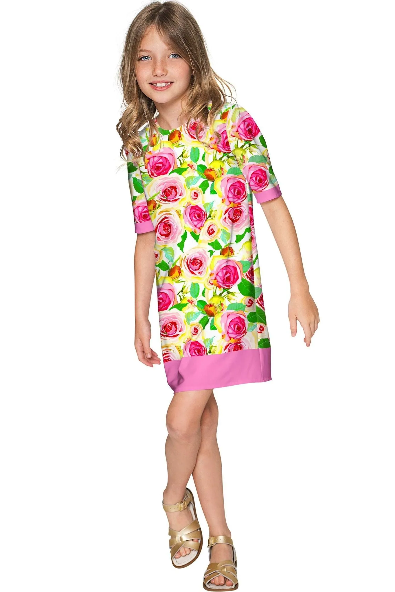 Rosarium Grace Shift Floral Mother and Daughter Dress