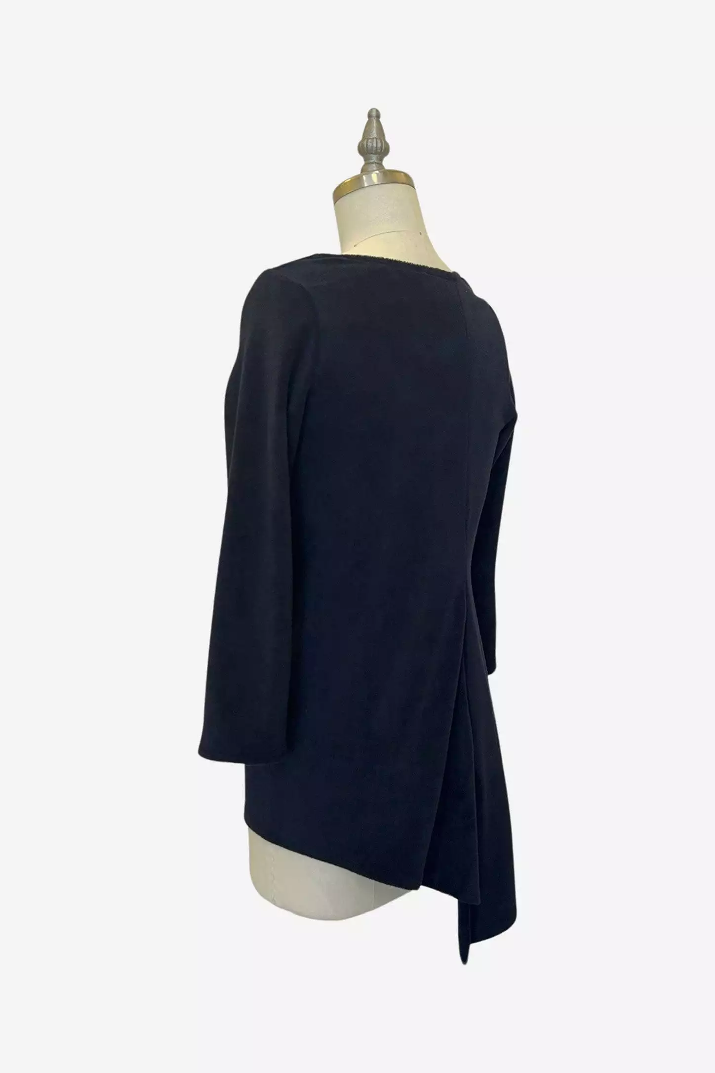 SALE 3/4 Sleeve Trapezoid Tunic | Midnight Terry