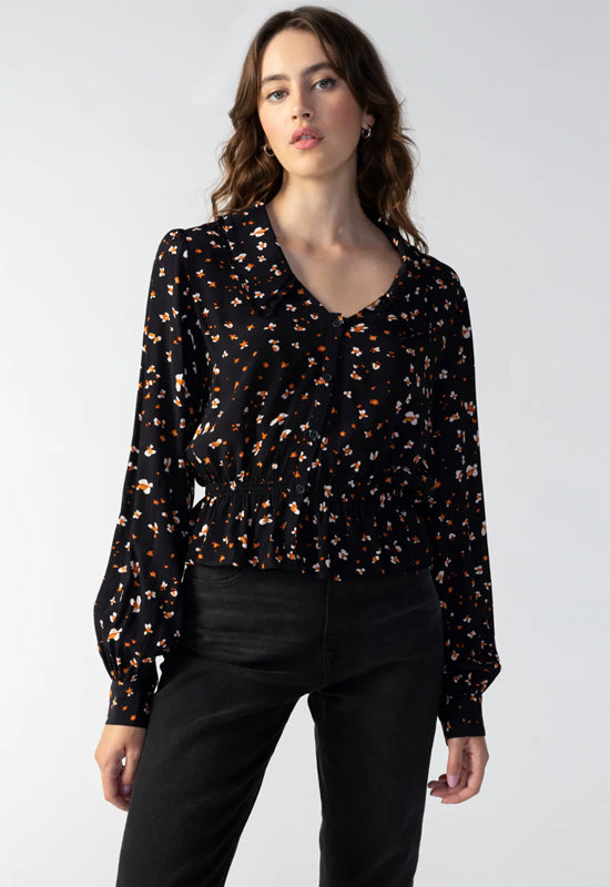 Sanctuary - Collar Blouse Dark Oak Floral