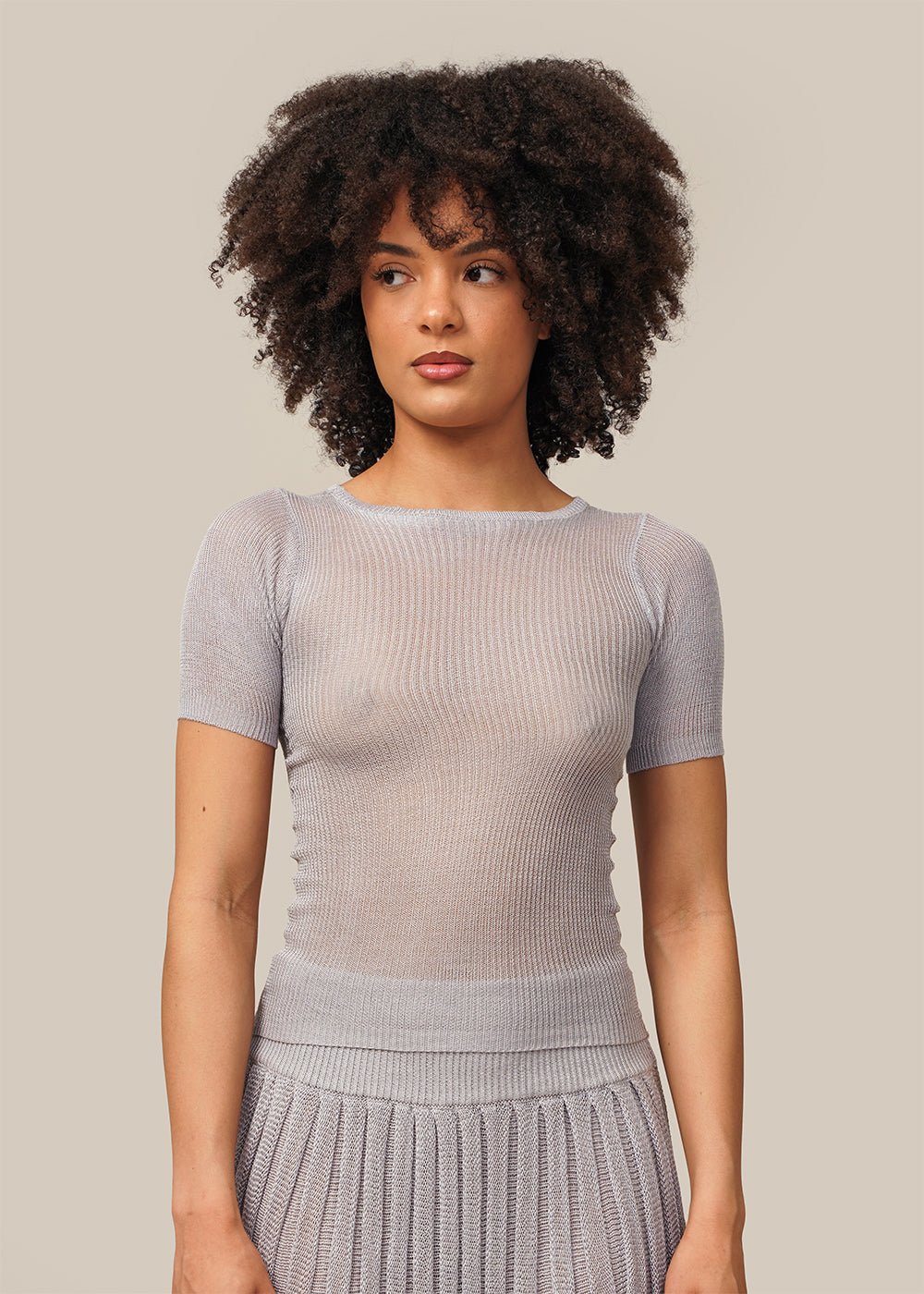 Silver Yara Knit Top