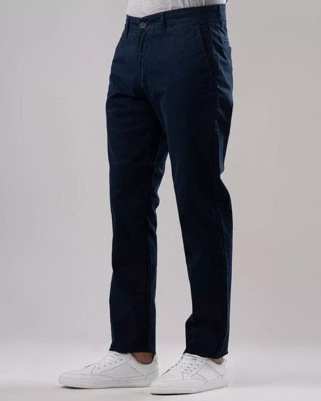 SLIM FIT CHINO TROUSERS  - NAVY