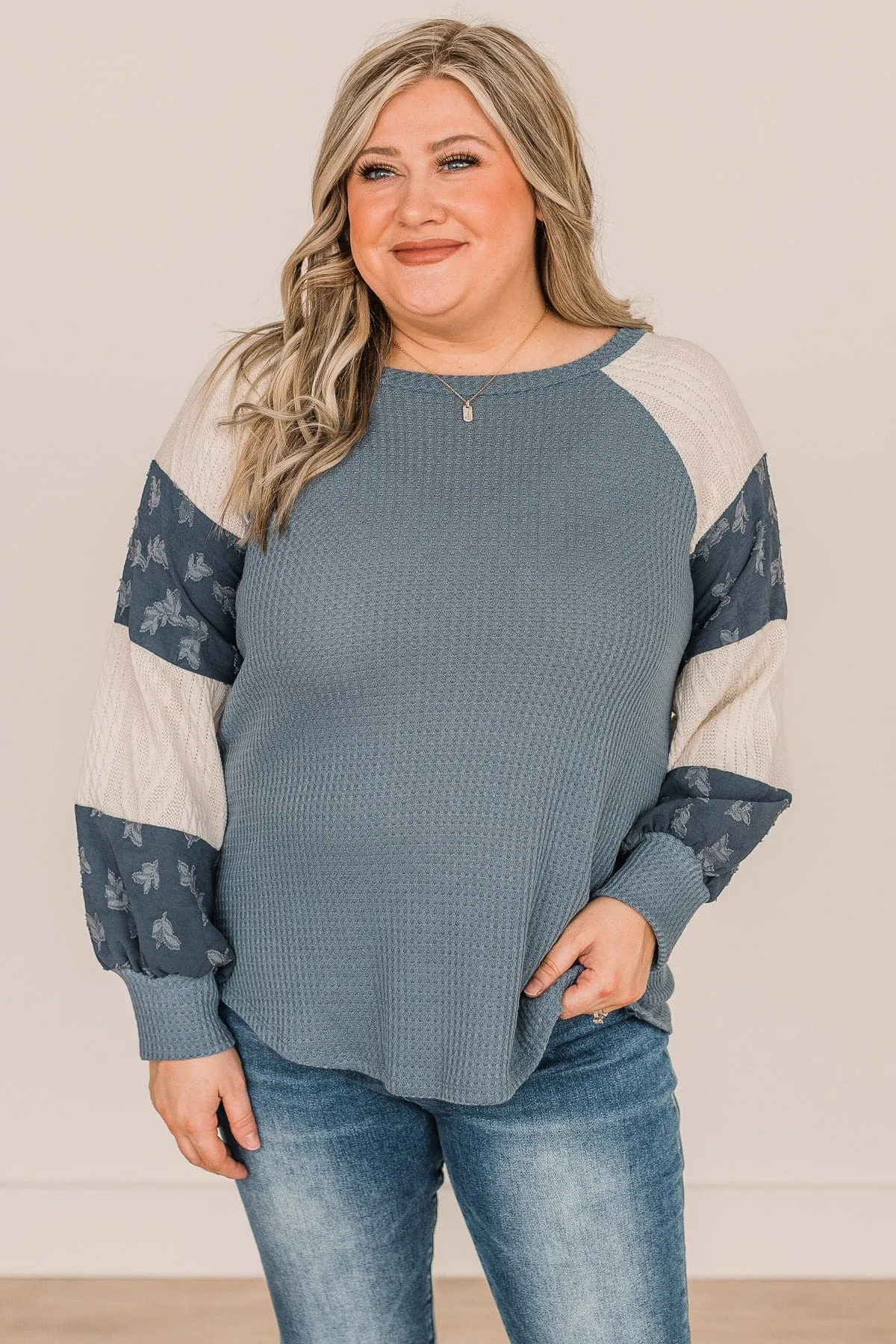 Speaking Volumes Striped Knit Top- Teal