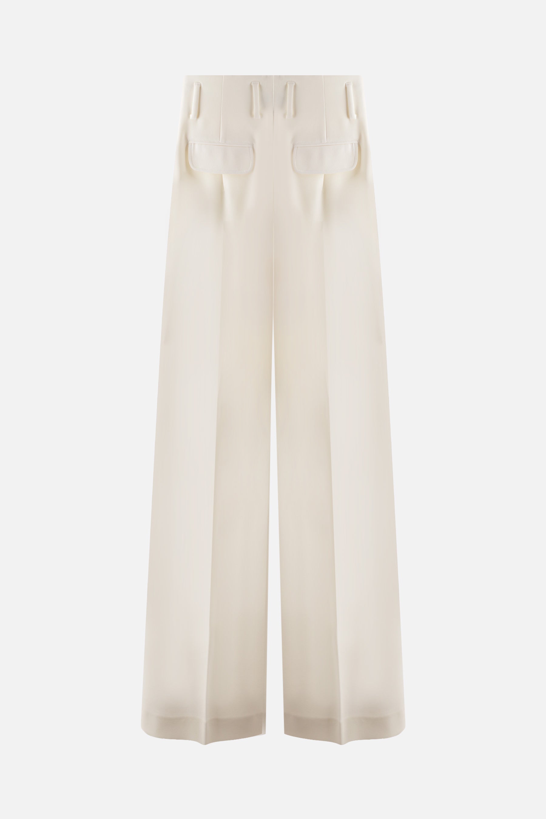 stretch wool wide-leg pants