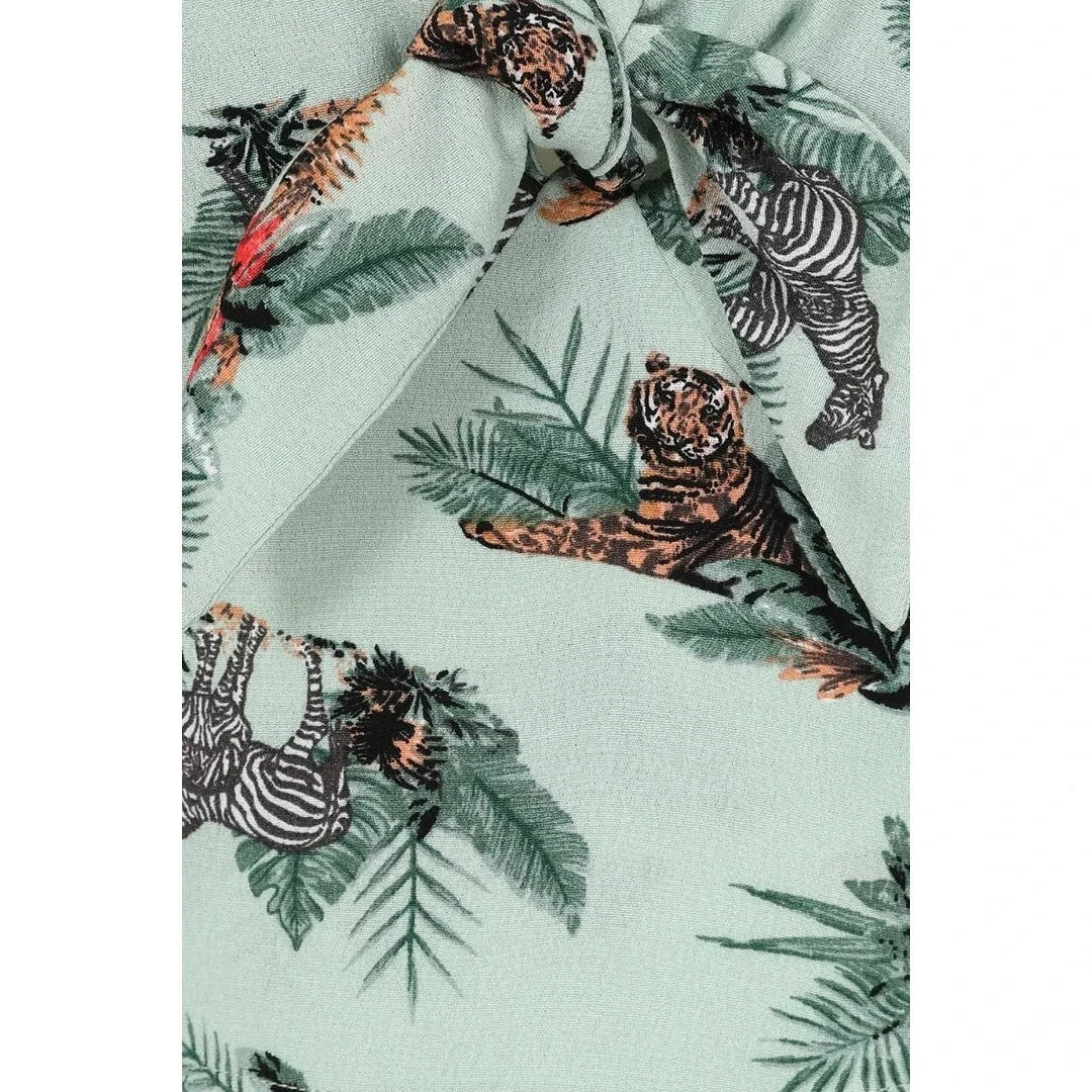 Summer Green Safari Animal Crop Top