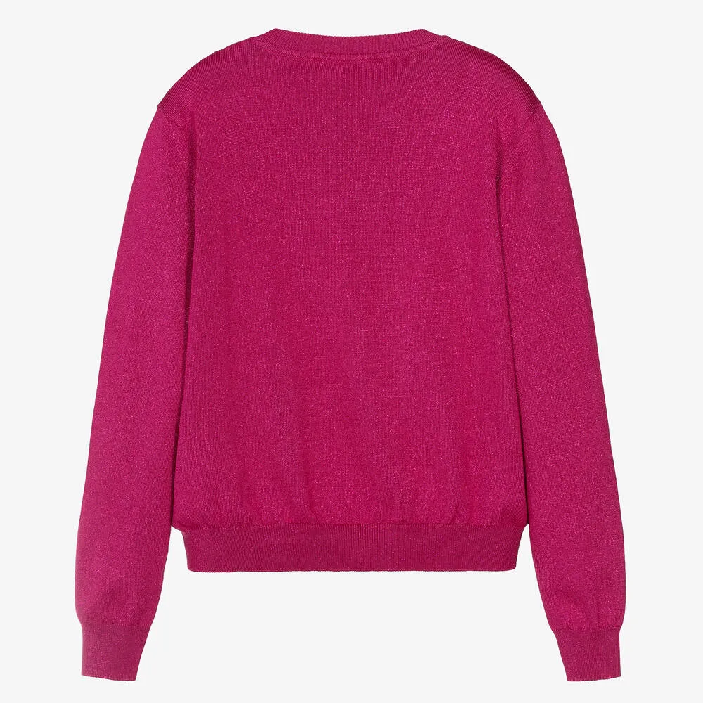 Teen Girls Pink Glitter Sweater