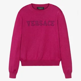 Teen Girls Pink Glitter Sweater