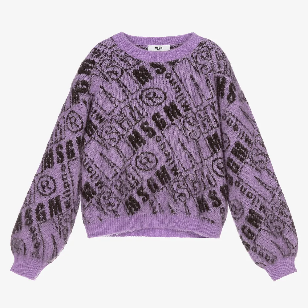 Teen Girls Purple Logo Sweater