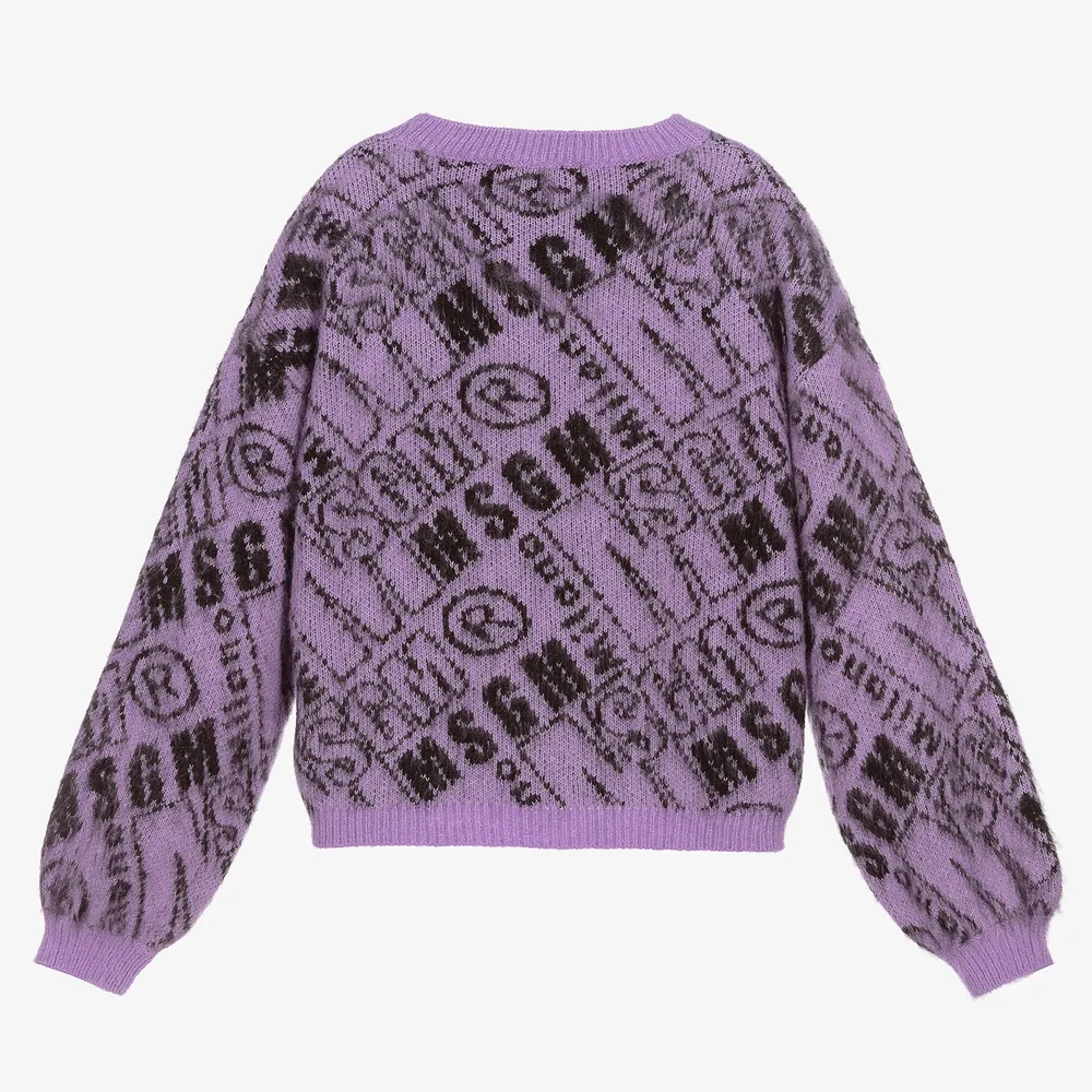 Teen Girls Purple Logo Sweater