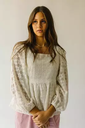 The Rosenburg Floral Lace Detail Blouse in Ivory