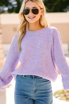 The Slouchy Lavender Purple Bubble Sleeve Sweater