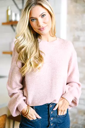 The Slouchy Mauve Pink Bubble Sleeve Sweater