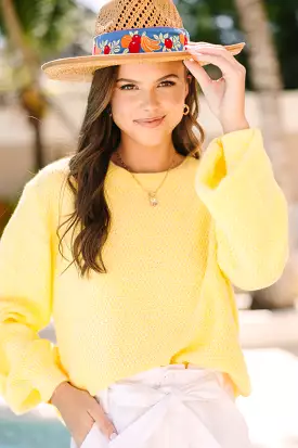 The Slouchy Yellow Bubble Sleeve Sweater