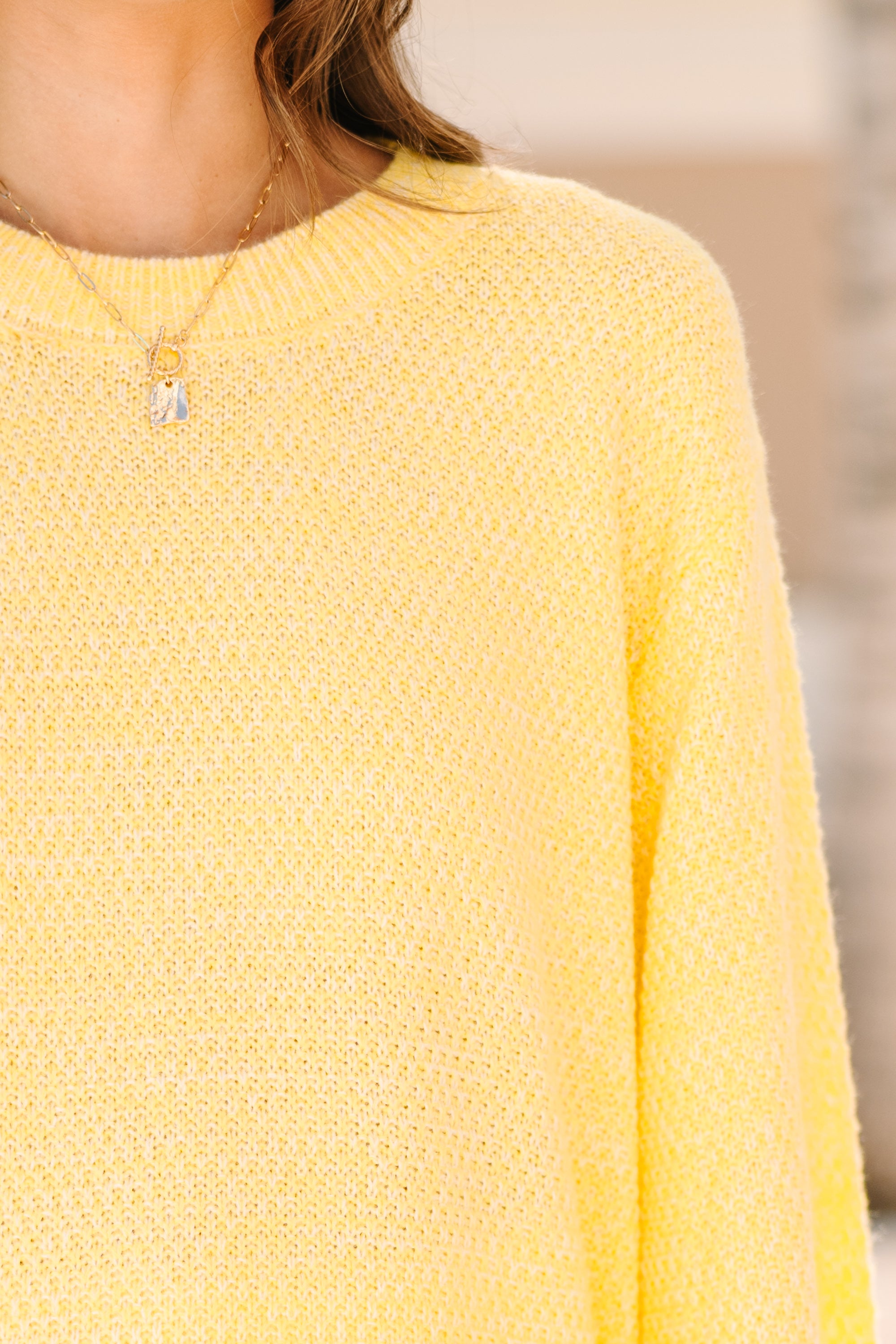 The Slouchy Yellow Bubble Sleeve Sweater