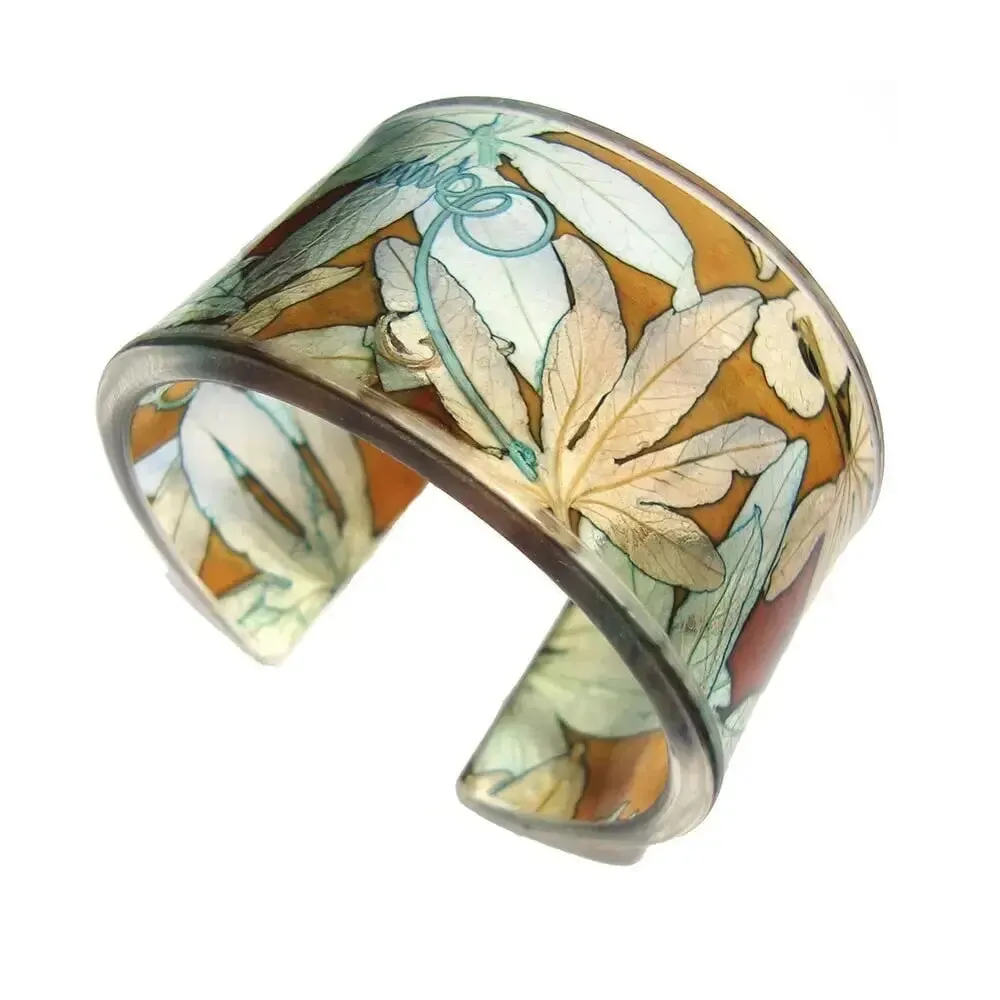 Toffee Blue Passion Flower | Wide Cuff