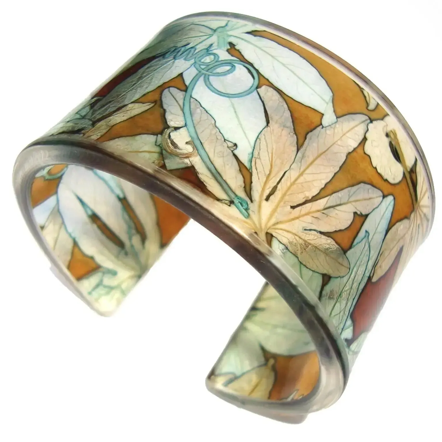 Toffee Blue Passion Flower | Wide Cuff