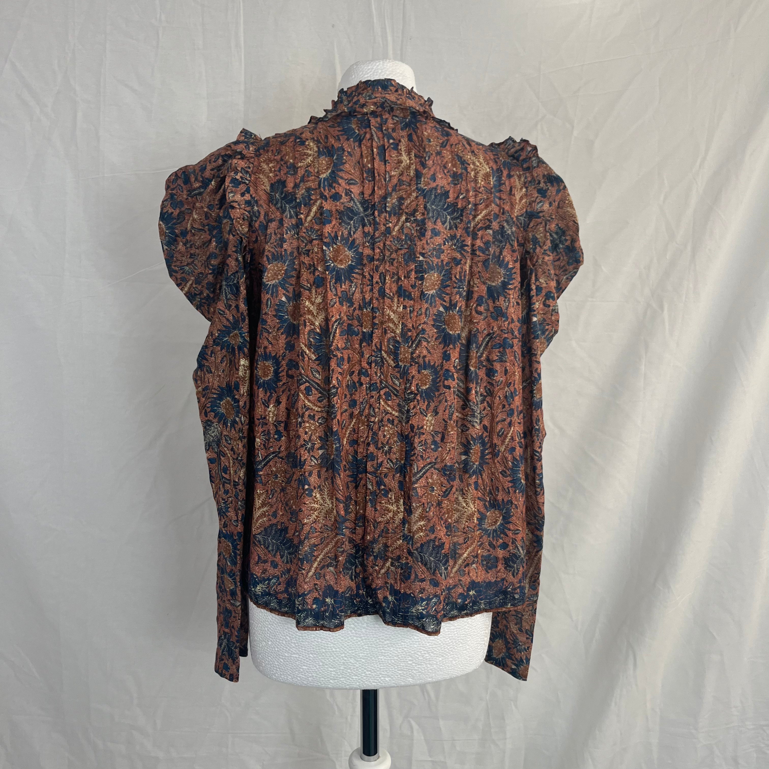 Ulla Johnson Floral Pintuck Blouse M