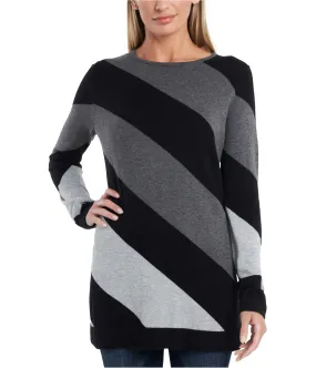 Vince Camuto Womens Asymmetrical Stripe Pullover Sweater, TW1