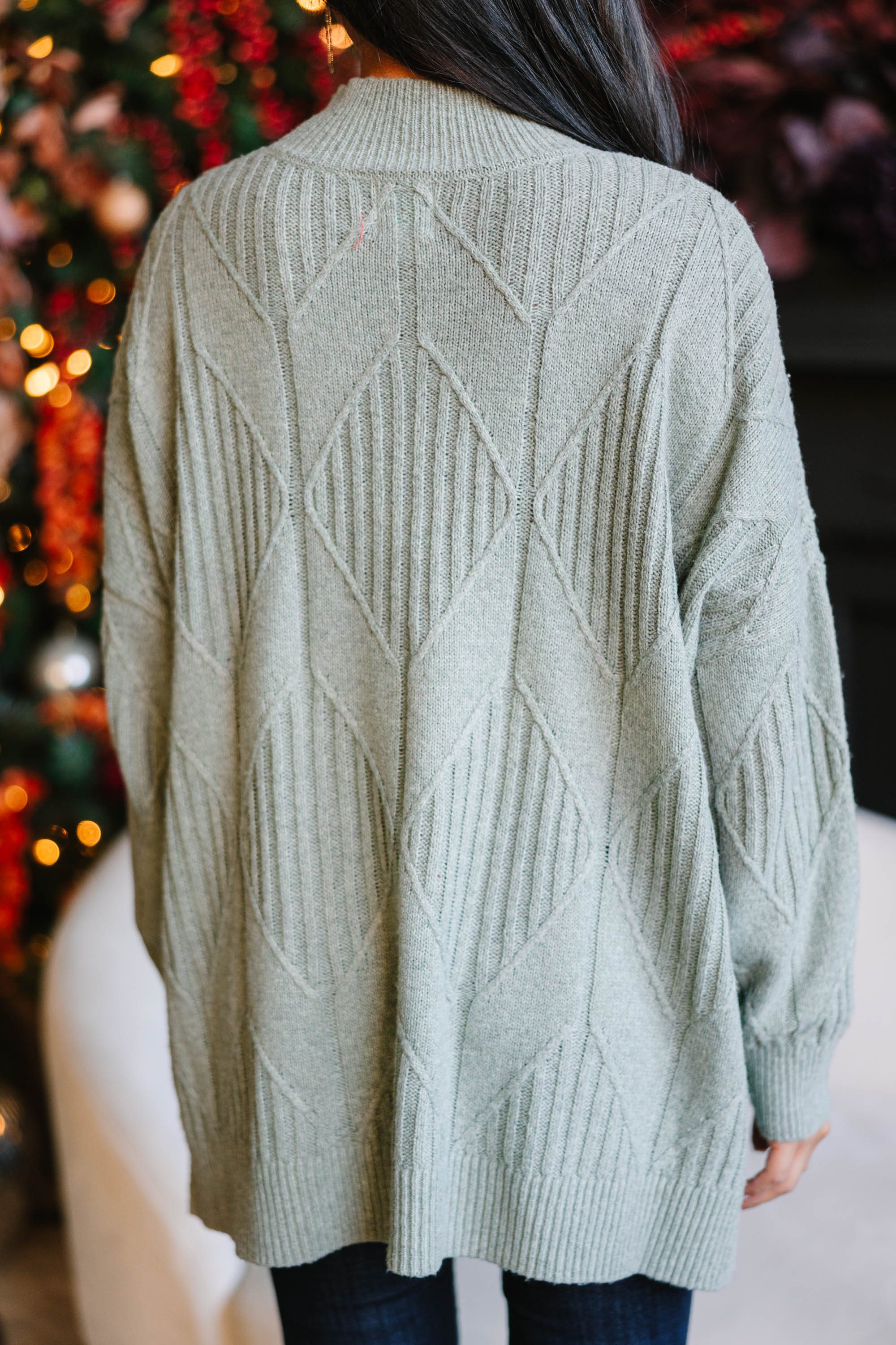 Walk The Walk Light Olive Green Sweater