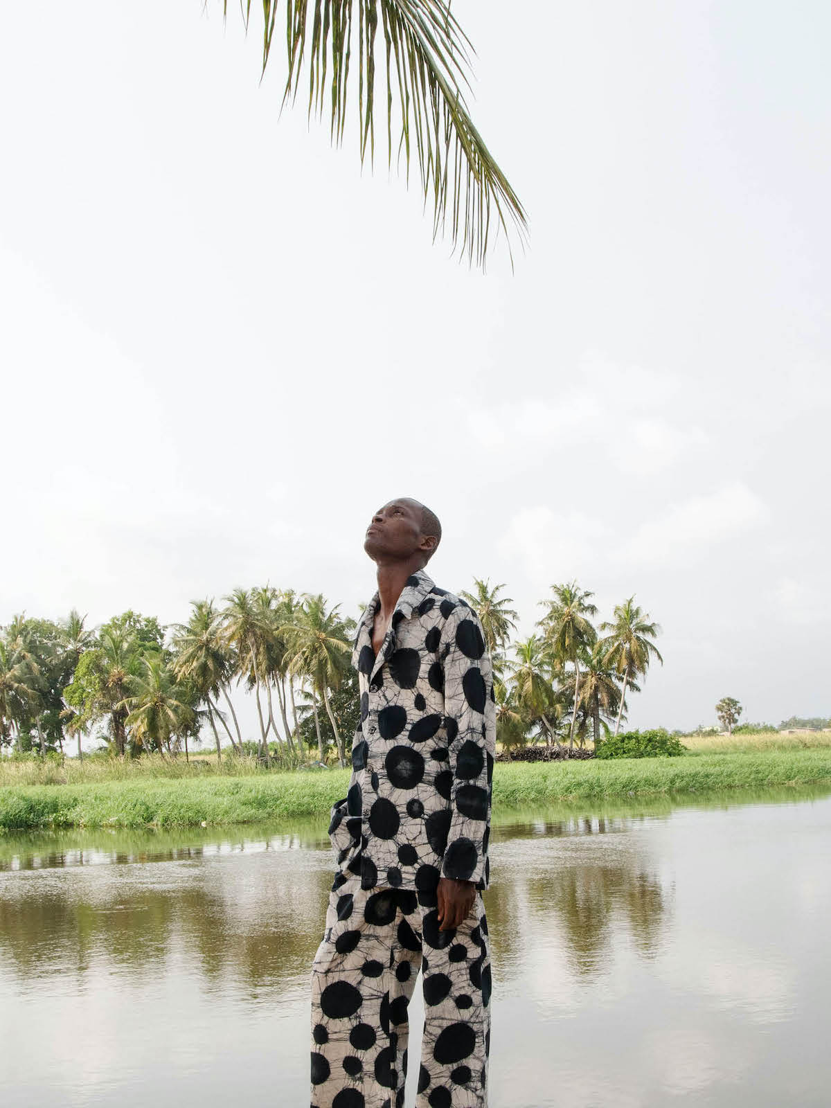 Watercolor Spotted Wide-Leg Pants