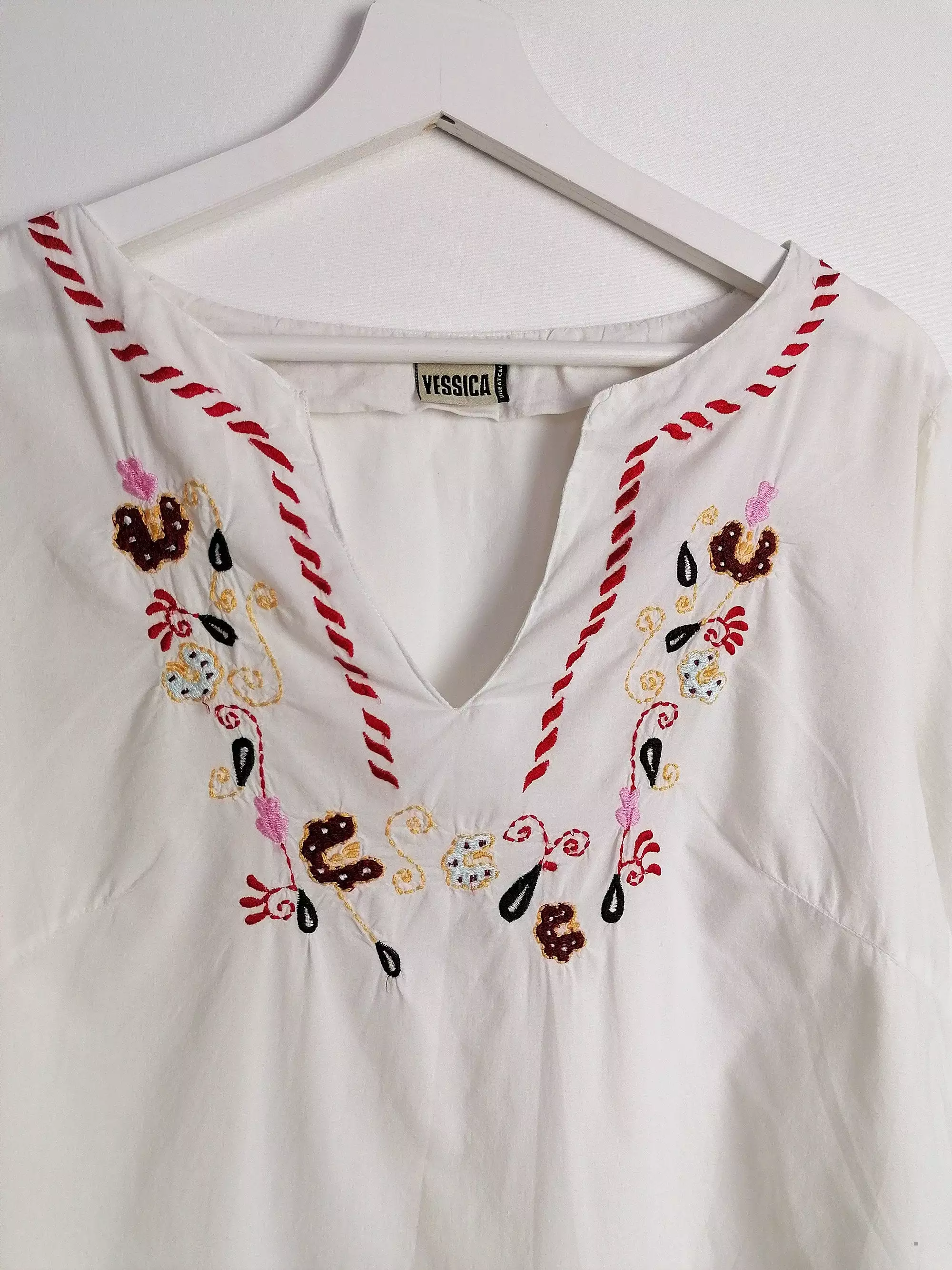 White Tunic Blouse Beach Top Kaftan