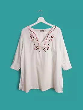 White Tunic Blouse Beach Top Kaftan