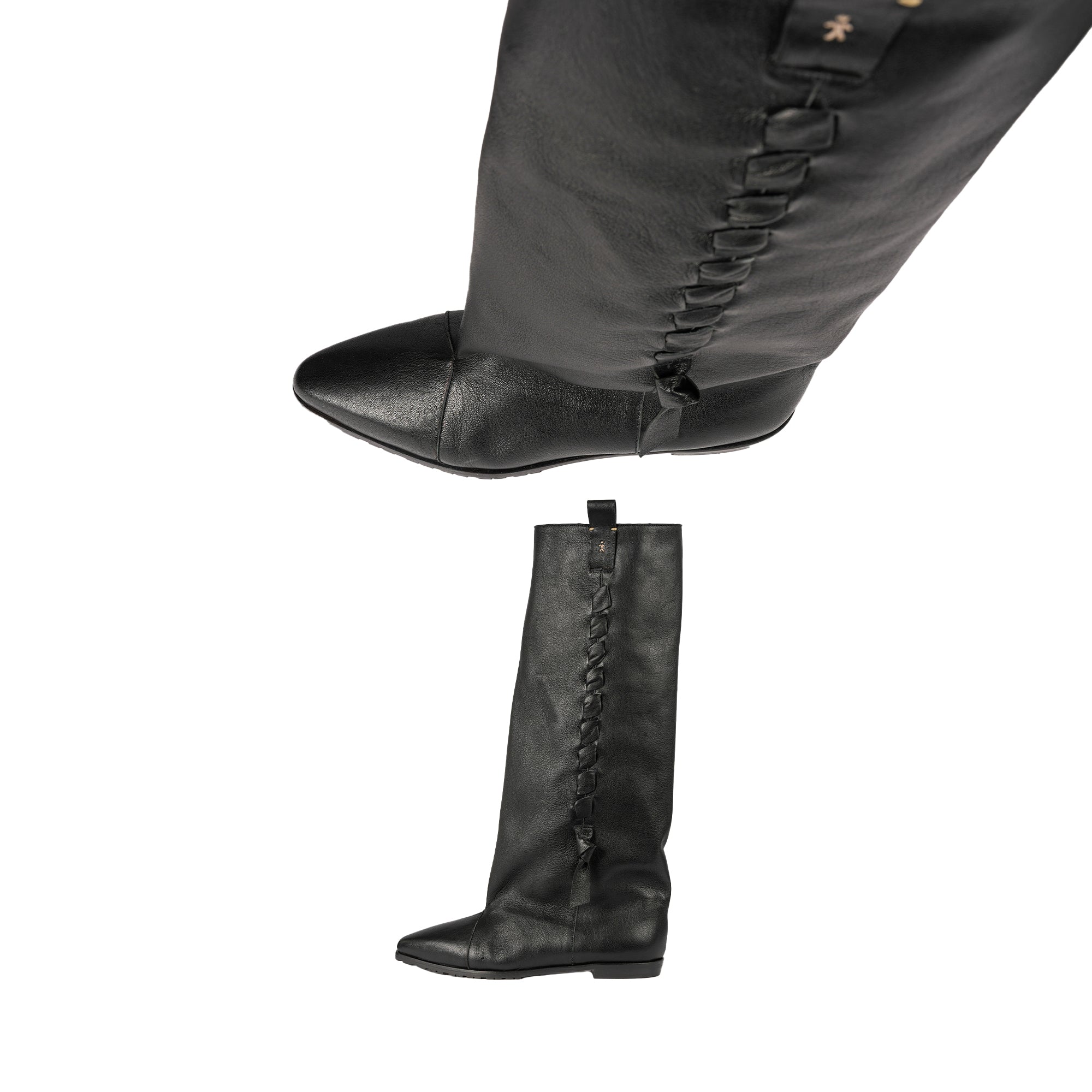 Wide-Leg Boot Old Iron Black