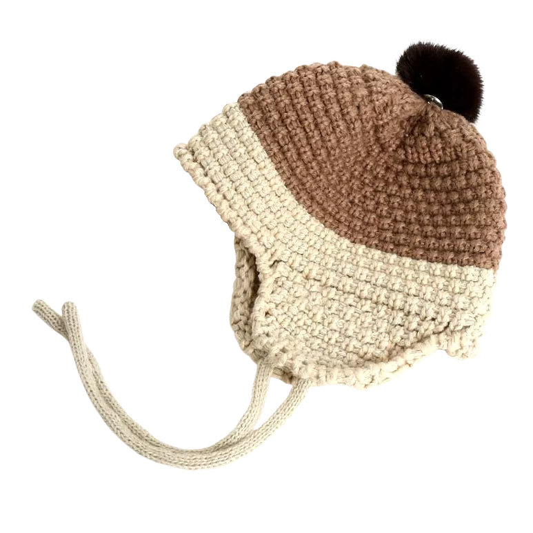 Winter Earflaps Sweater Hats Beanies Unisex Infant Toddler Cute Knitted Accessory Girls Boys Soft Warm