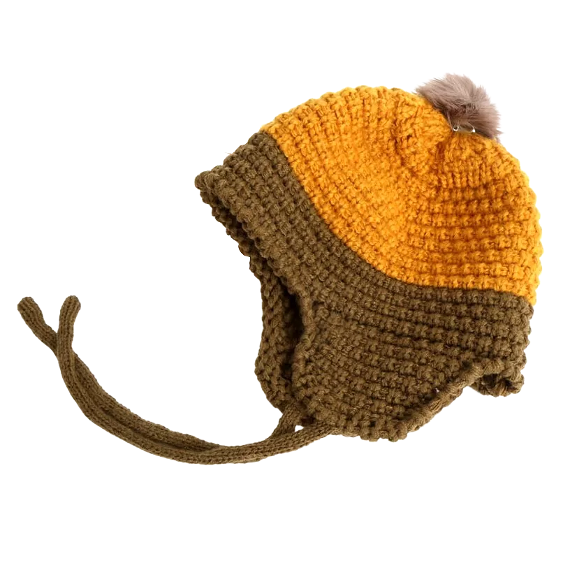 Winter Earflaps Sweater Hats Beanies Unisex Infant Toddler Cute Knitted Accessory Girls Boys Soft Warm