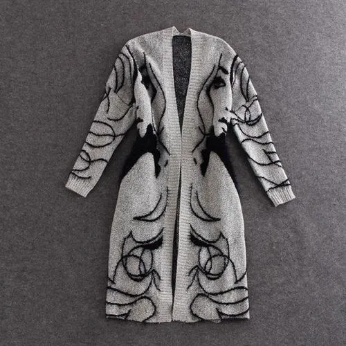 Women's Cardigan Long Sleeve Sweaters & Cardigans Casual Geometric