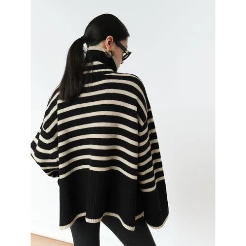 Women's Sweater Long Sleeve Sweaters & Cardigans Casual Stripe