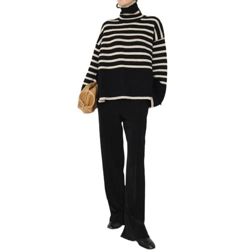 Women's Sweater Long Sleeve Sweaters & Cardigans Casual Stripe