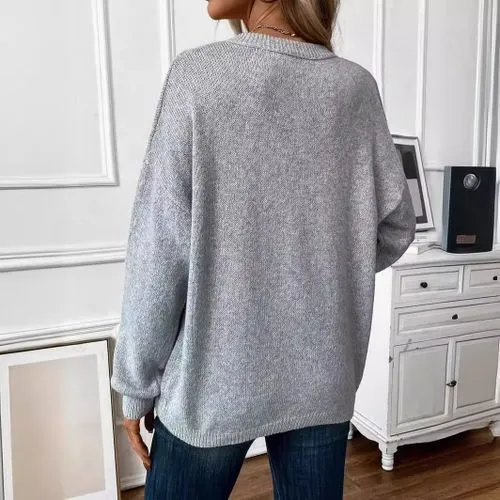 Women's Sweater Long Sleeve Sweaters & Cardigans Elegant Streetwear Solid Color