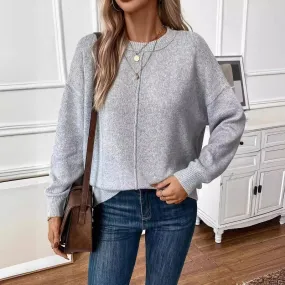 Women's Sweater Long Sleeve Sweaters & Cardigans Elegant Streetwear Solid Color