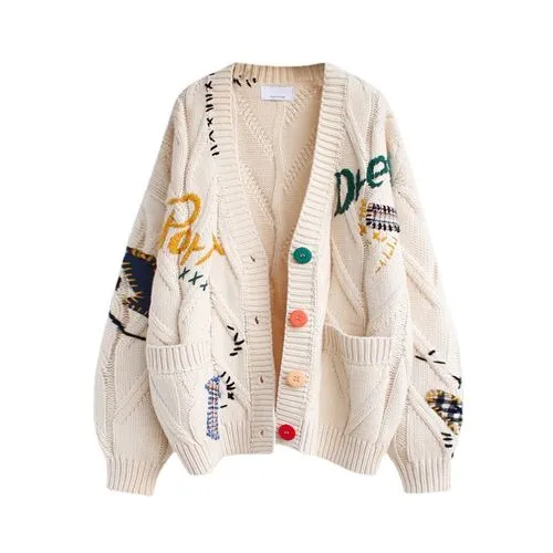 Women's Sweater Long Sleeve Sweaters & Cardigans Embroidery Casual Embroidery