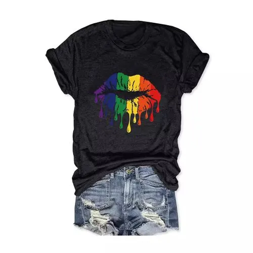 Women's T-shirt Short Sleeve T-Shirts Printing Streetwear Mouth