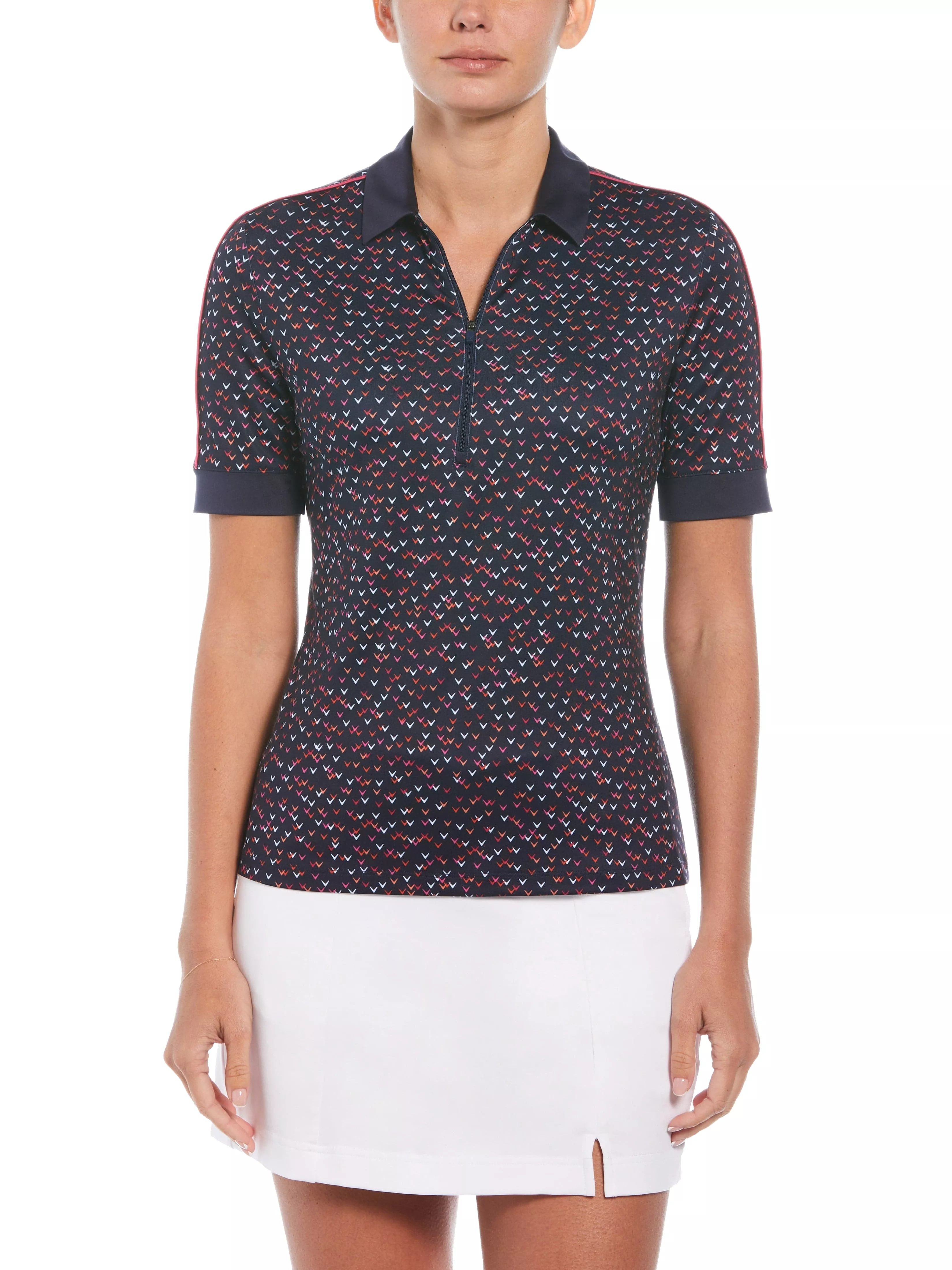 Womens Chevron Print Golf Polo