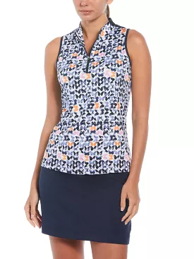 Womens Metamorphosis Butterfly Pattern Golf Polo