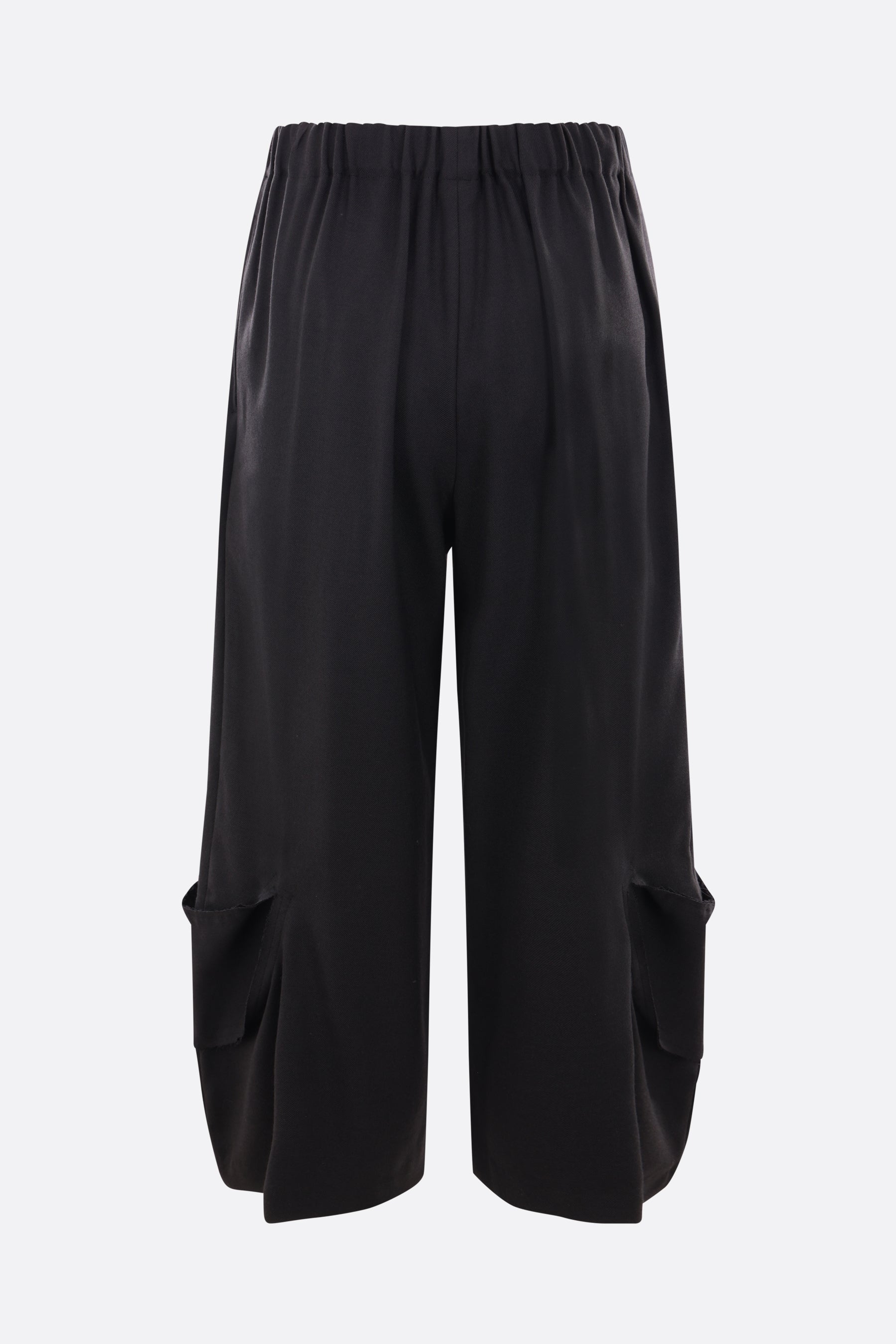 wool blend wide-leg cropped pants